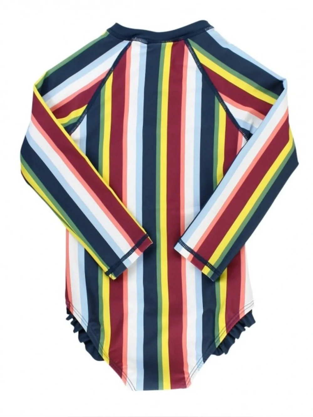 Ruffle Butts Girls Sunset Stripe Long Sleeve One Piece Rash Guard Girls Size 8